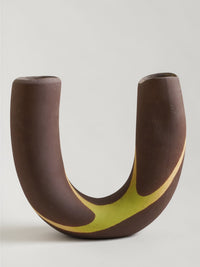 Thumbnail of Vintage Japanese U-Shaped Double Bud Ikebana Vase
