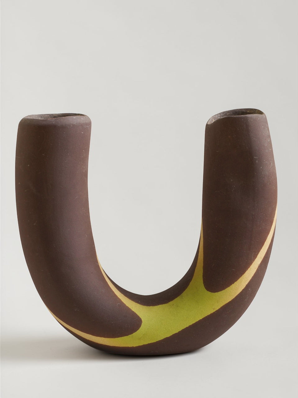 Vintage Japanese U-Shaped Double Bud Ikebana Vase