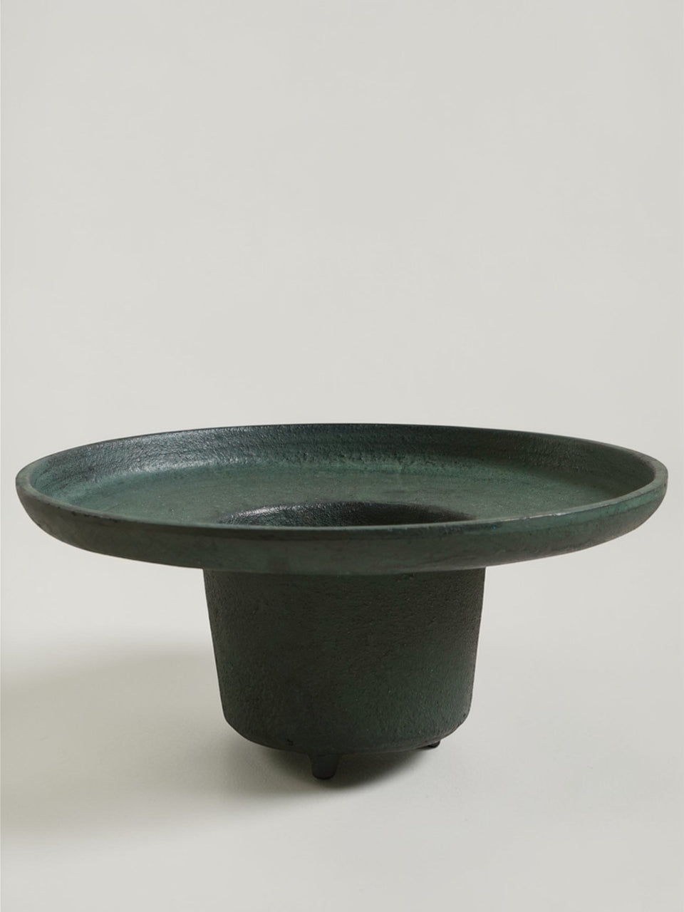 Vintage Cast Iron Ikebana Pedestal Bowl