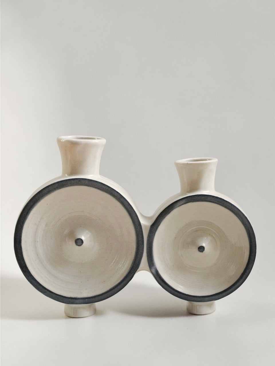 Vintage Conjoined Double Wheel Ikebana Vase